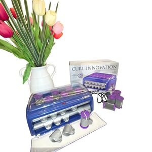 CONAIR Curl Innovation Ceramic Hair Roller Set 12 Flocked Rollers & 12 Clips